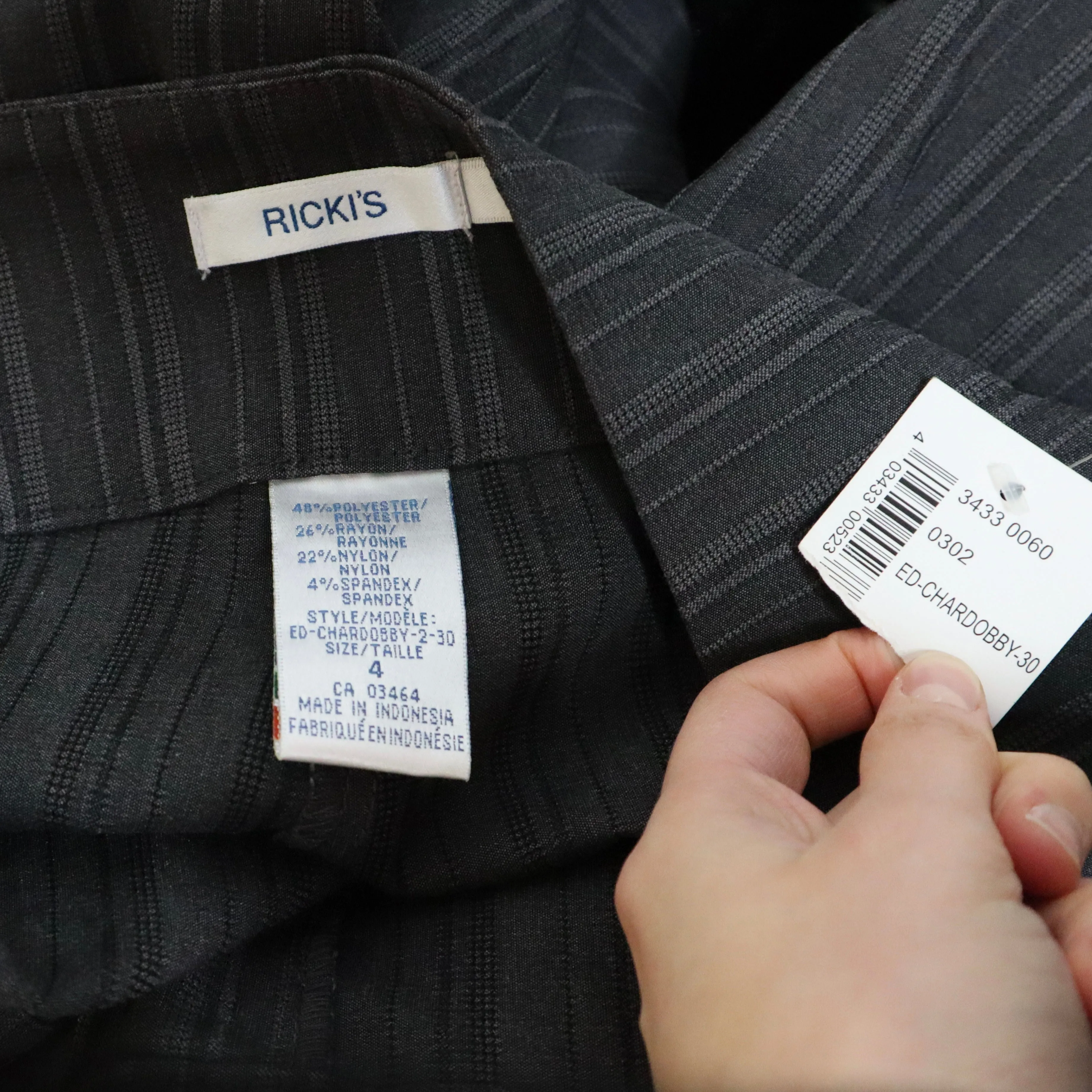 90s Gray Pinstripe Trousers (S/M)