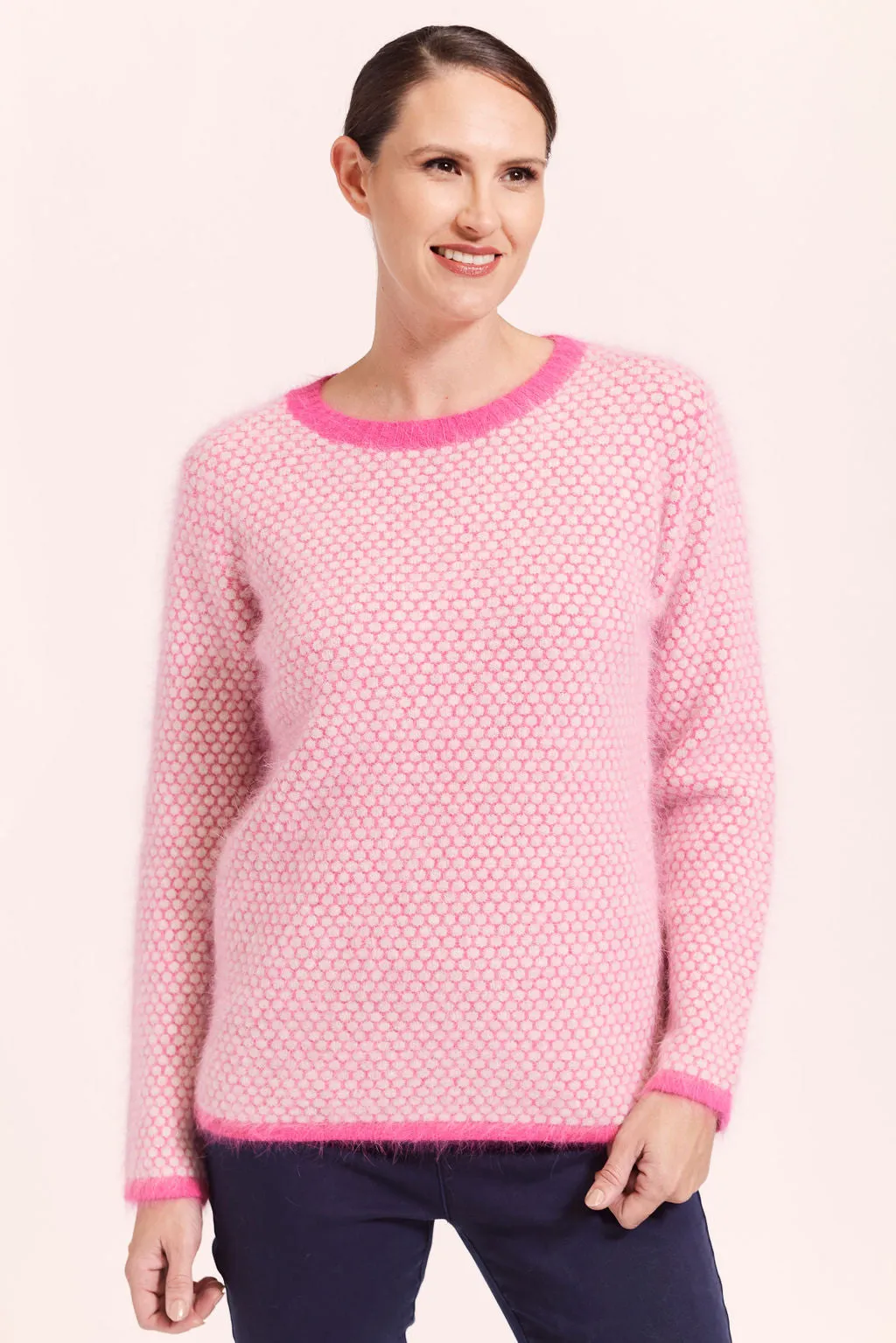 Angora Spotty Jumper - Hot Pink