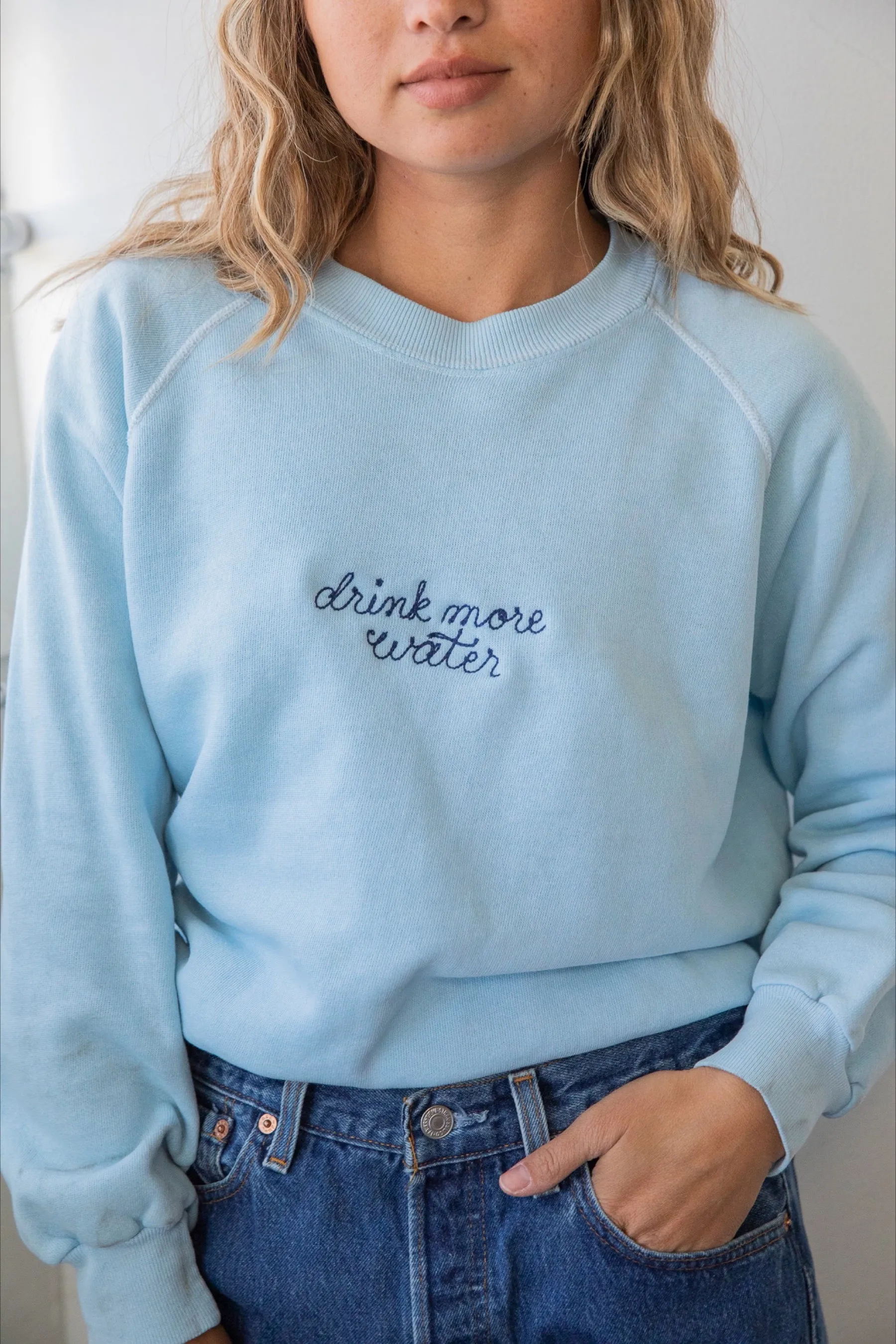 Ceremony Chainstitch X Prism Sky Drink More Water Sweatshirt