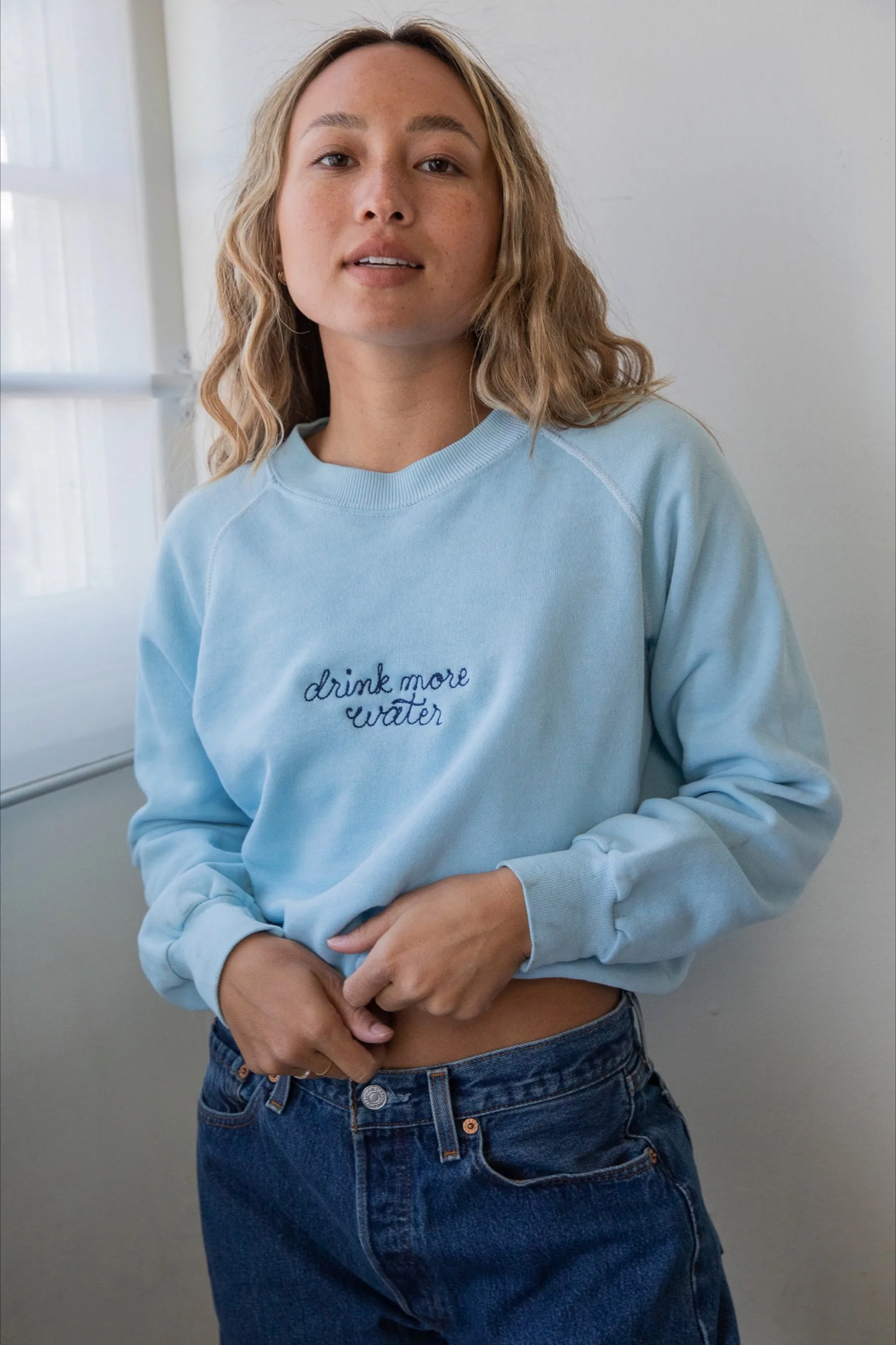 Ceremony Chainstitch X Prism Sky Drink More Water Sweatshirt