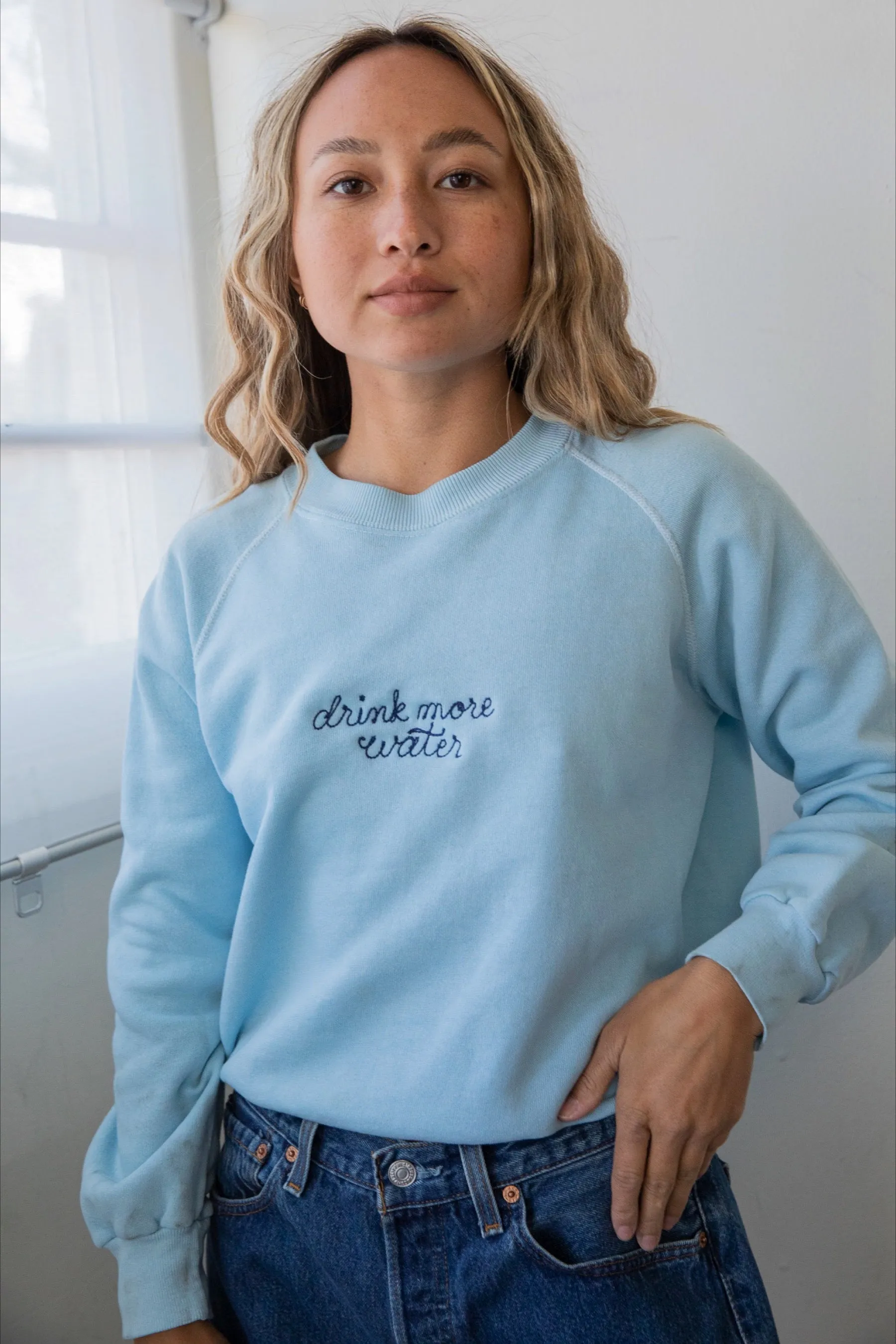 Ceremony Chainstitch X Prism Sky Drink More Water Sweatshirt