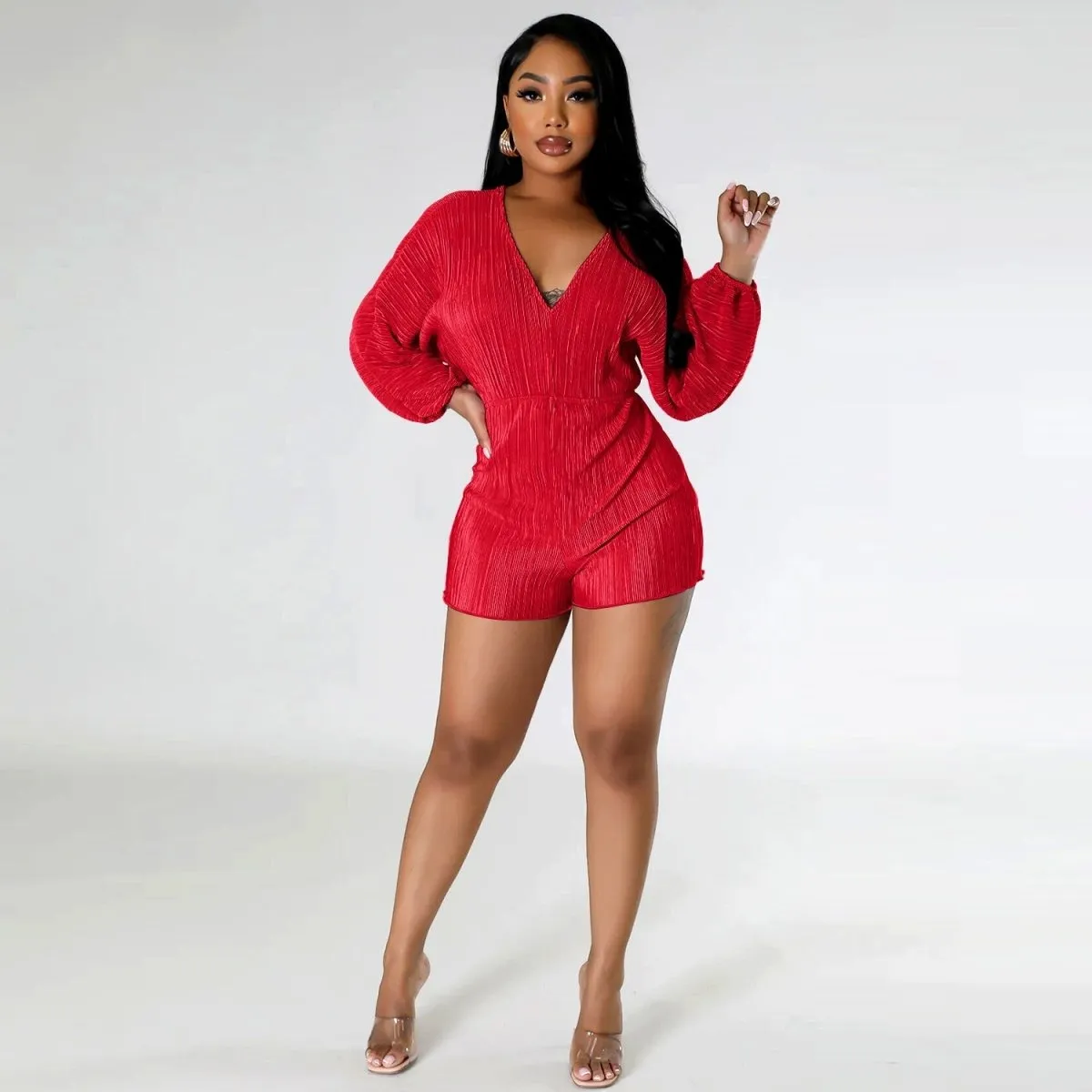 Chic Spring Jumpsuit for Women  Long Sleeve One-Piece Outfit