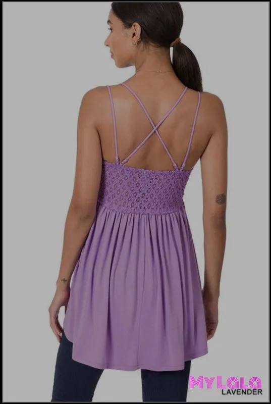 Crochet Lace Cami (Lilac Grey)