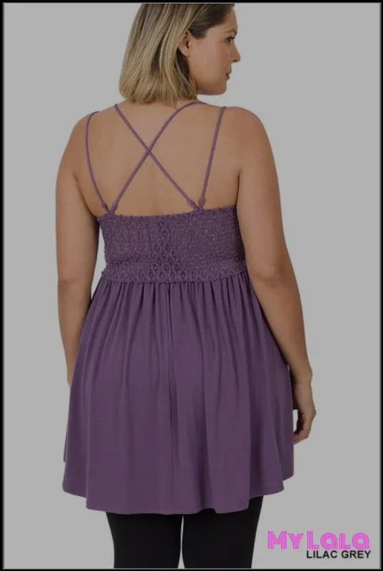 Curvy Crochet Lace Cami (Ash Rose)