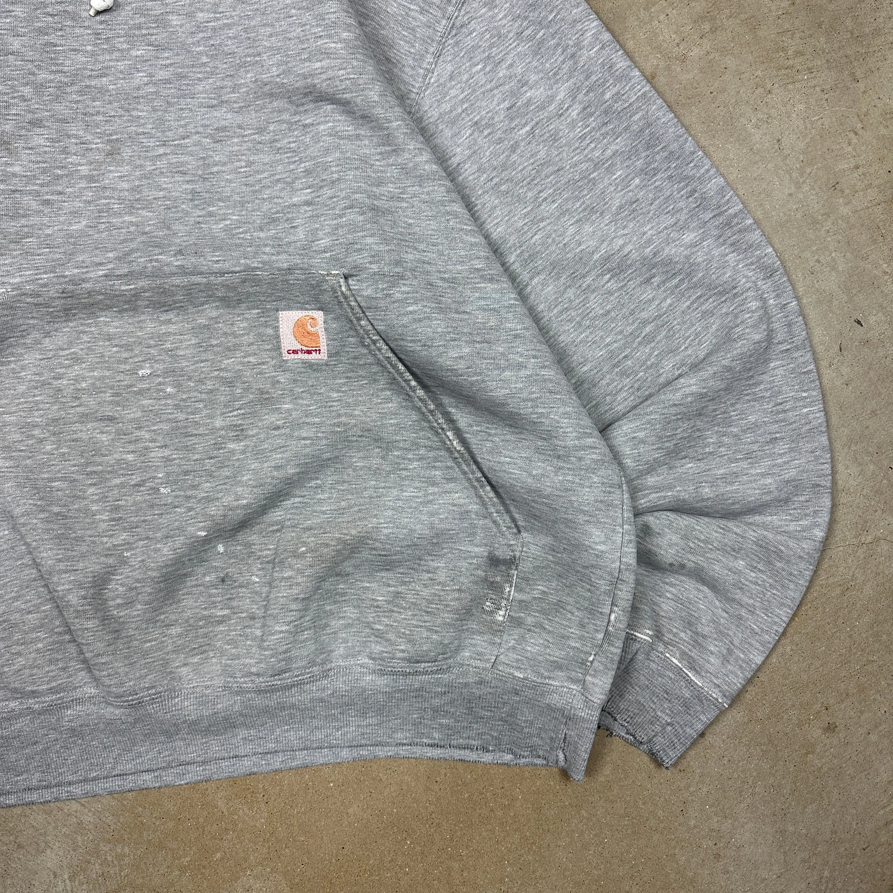 Early 00s Light Gray Carhartt Essential Hoodie L V17