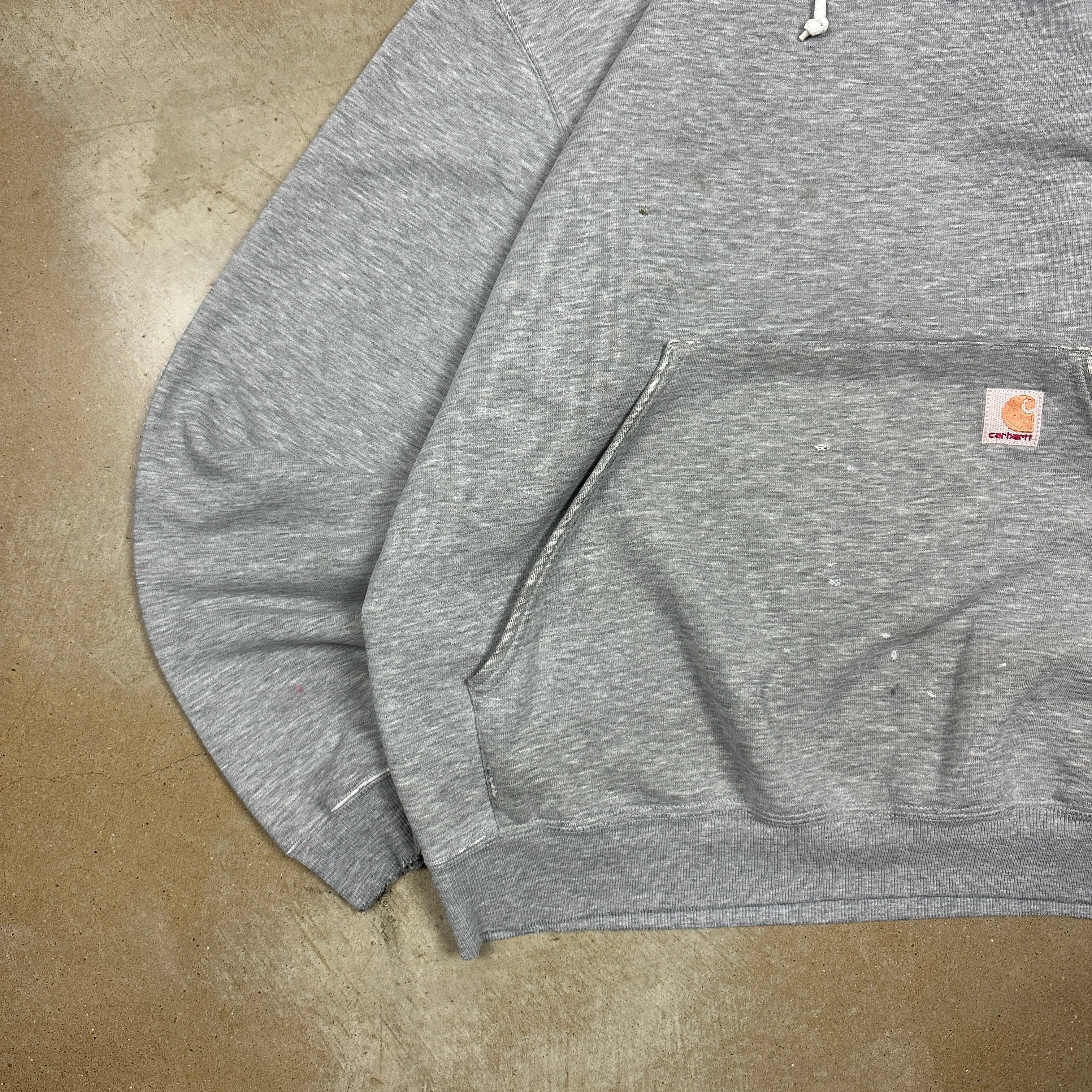 Early 00s Light Gray Carhartt Essential Hoodie L V17
