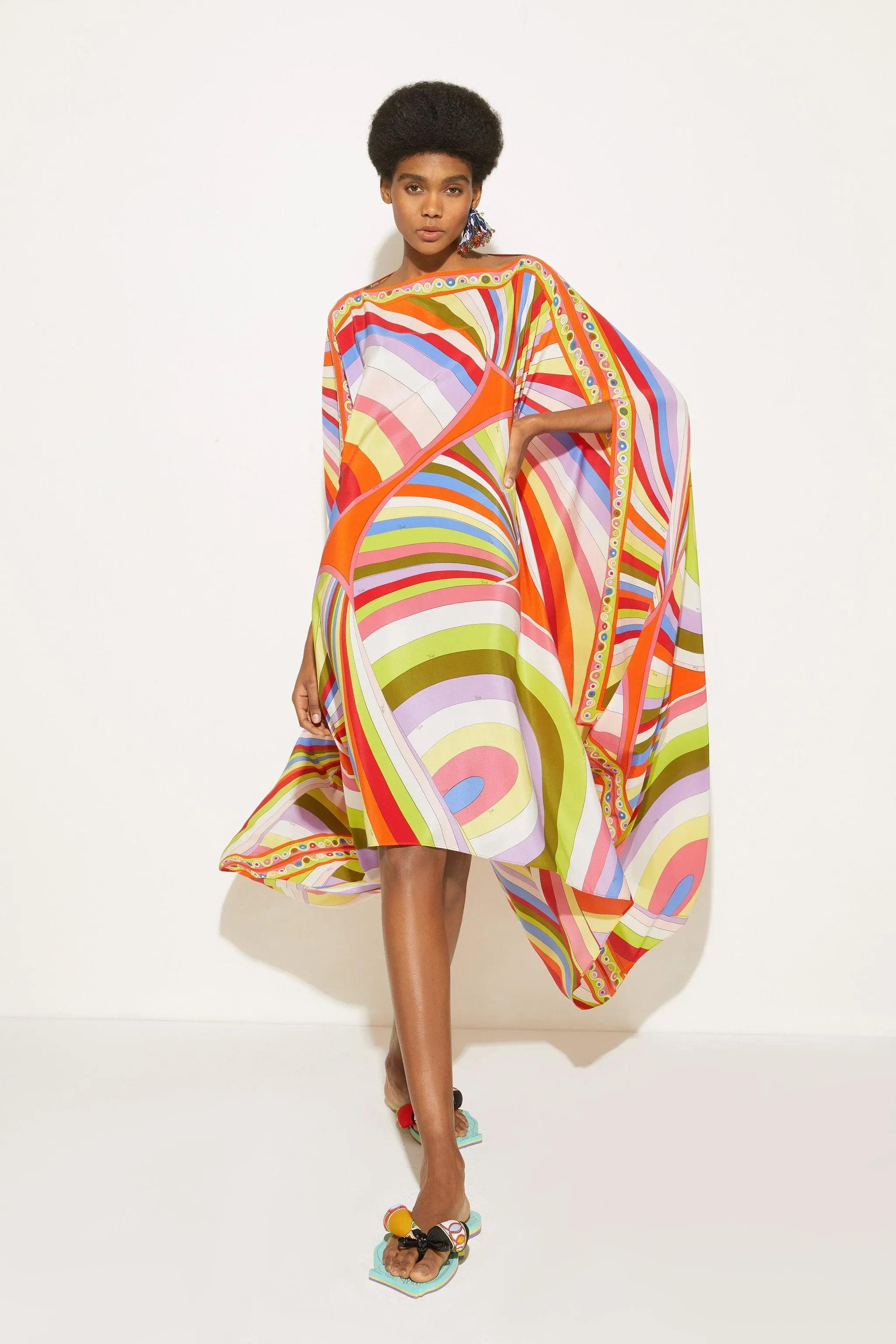Elegant Korean BSY Kaftan, Premium Silk Crepe Printed Caftan For Women's