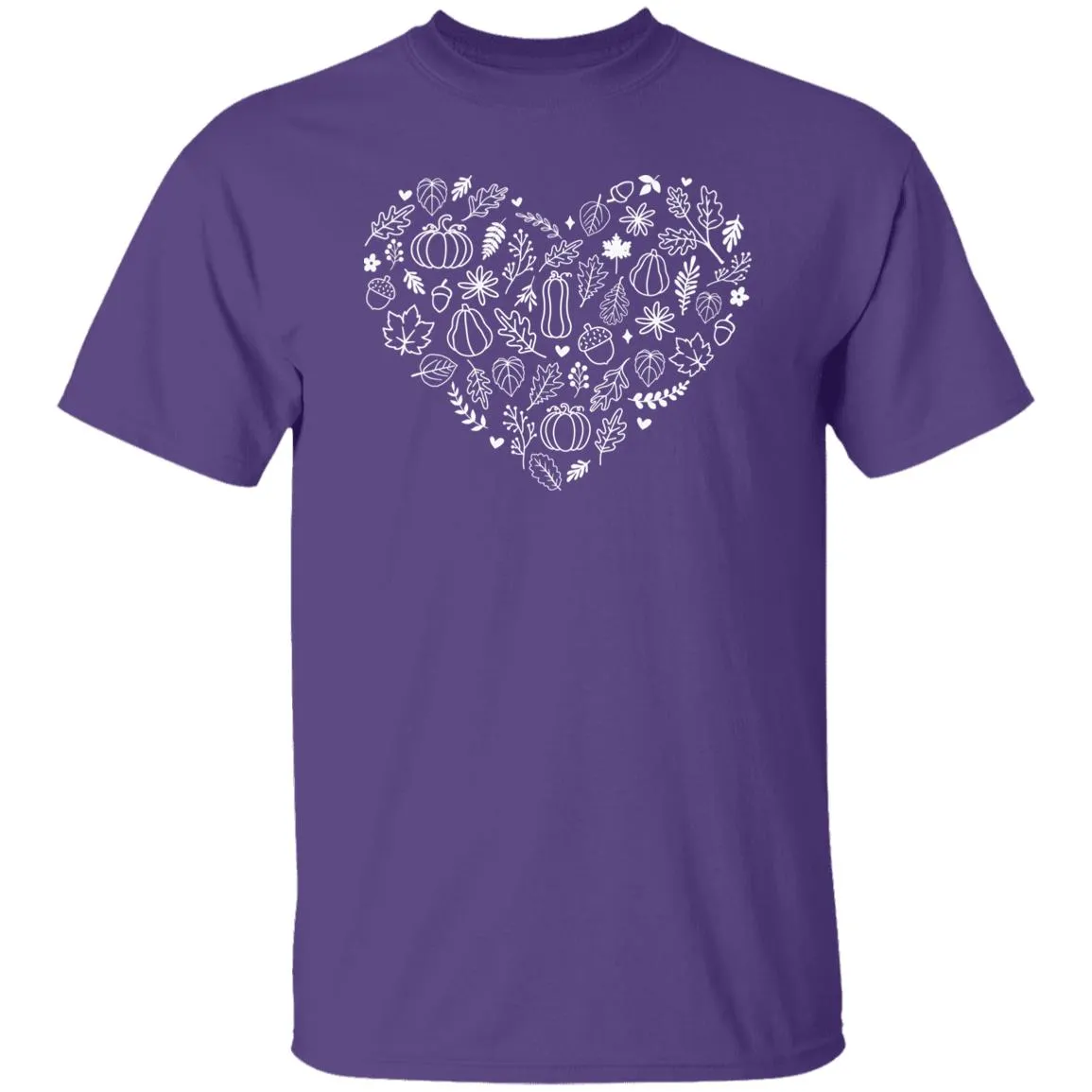 Fall Heart T-Shirt Unisex Family Halloween Thanksgiving Tops Cute Autumn Thankful Pumpkin Graphic T-Shirt