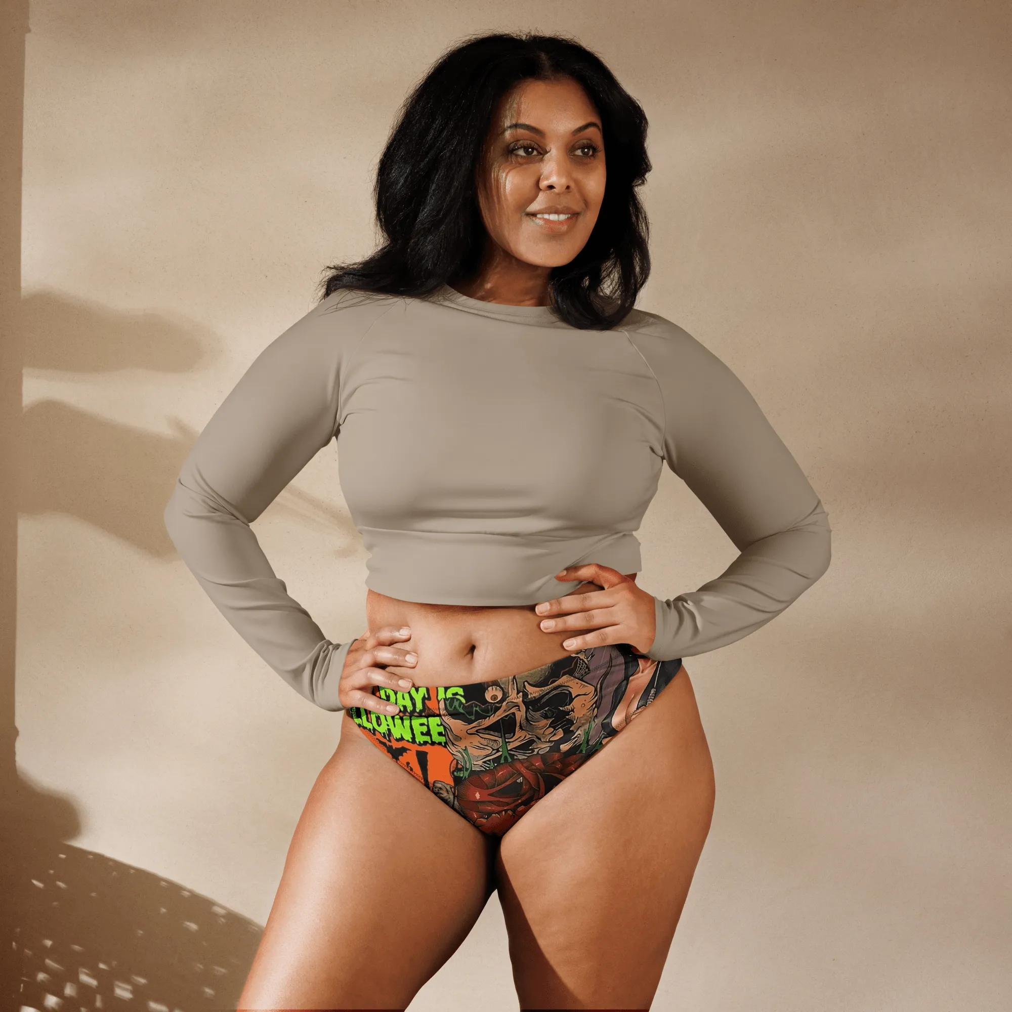 Halloween Horrors High-Waisted Sport Bikini Bottoms