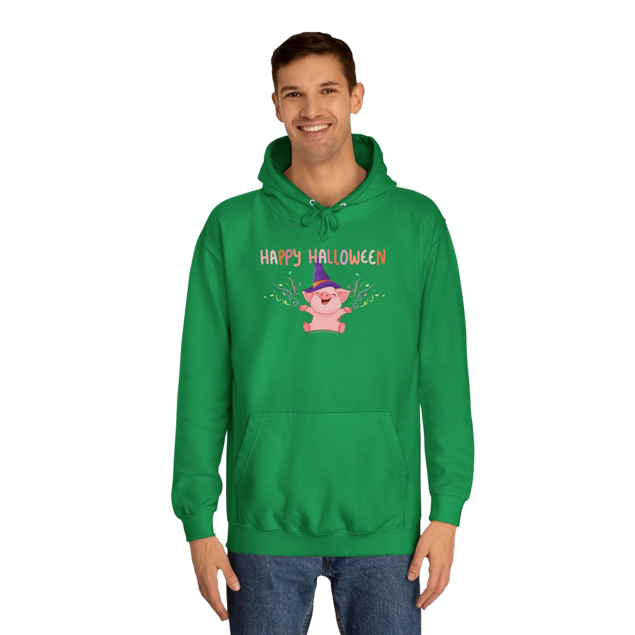 Happy Halloween Pig - Unisex College Hoodie