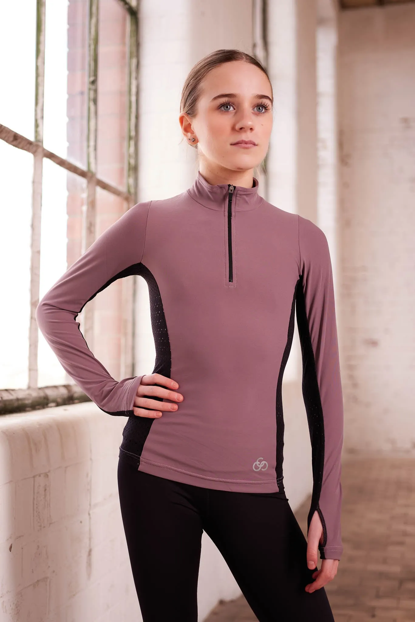 Inspire Half-Zip Top in Mink