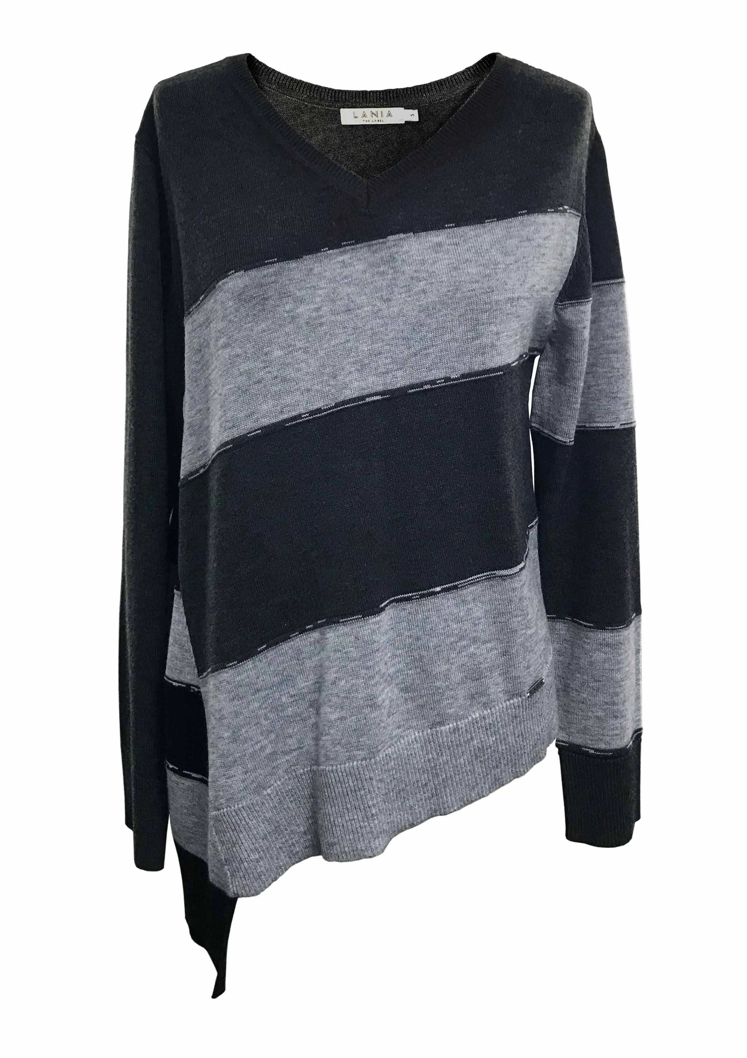 Lane Stripe Sweater - Char/Black