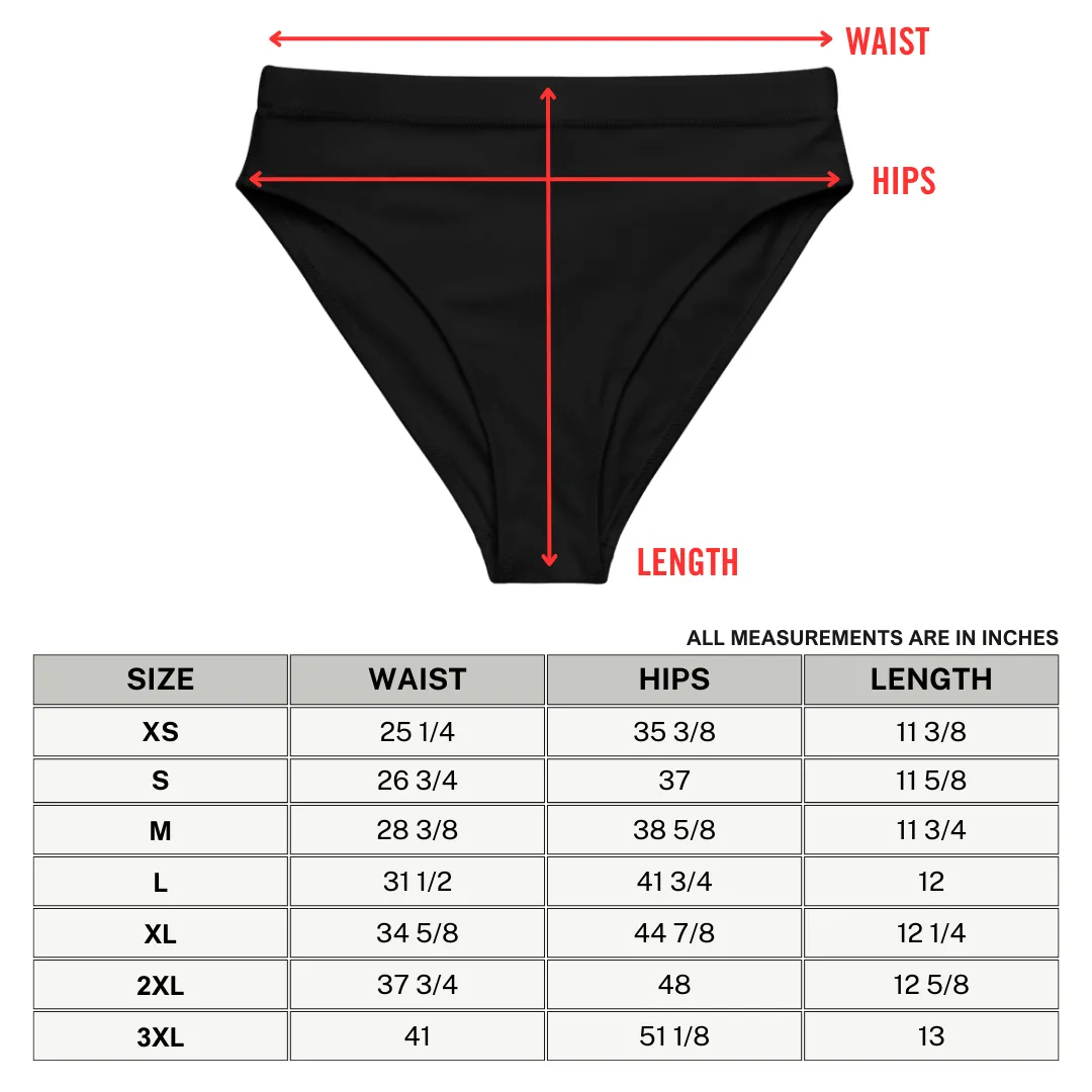 Neon Skull Sport High-Waisted Bikini Bottom