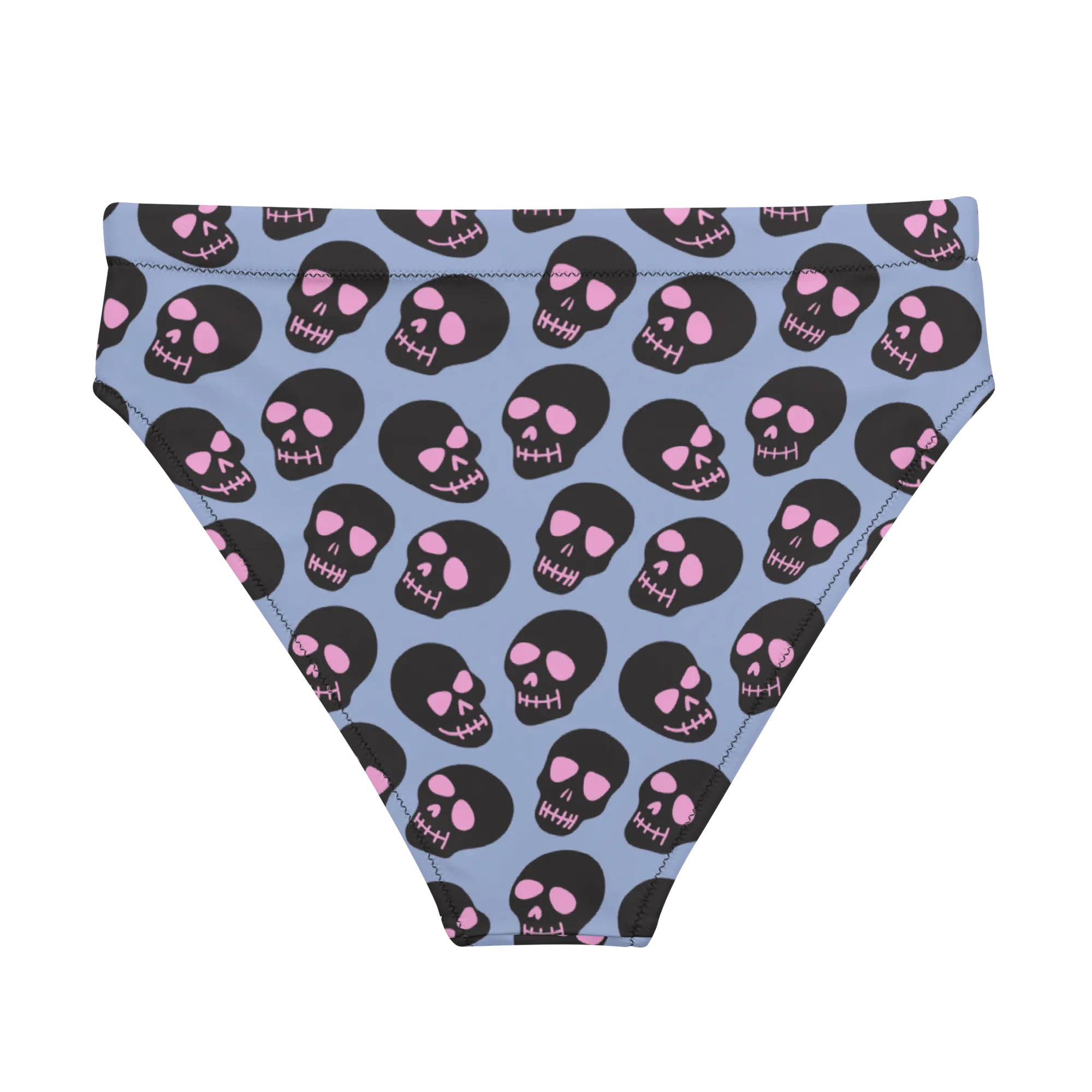 Neon Skull Sport High-Waisted Bikini Bottom