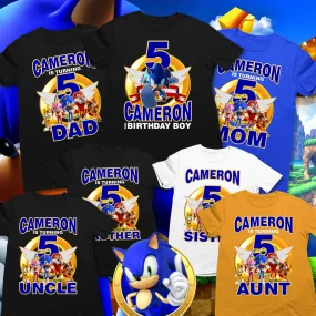 Sonic The Hedgehog Birthday Boy and Matching Family Party Shirts