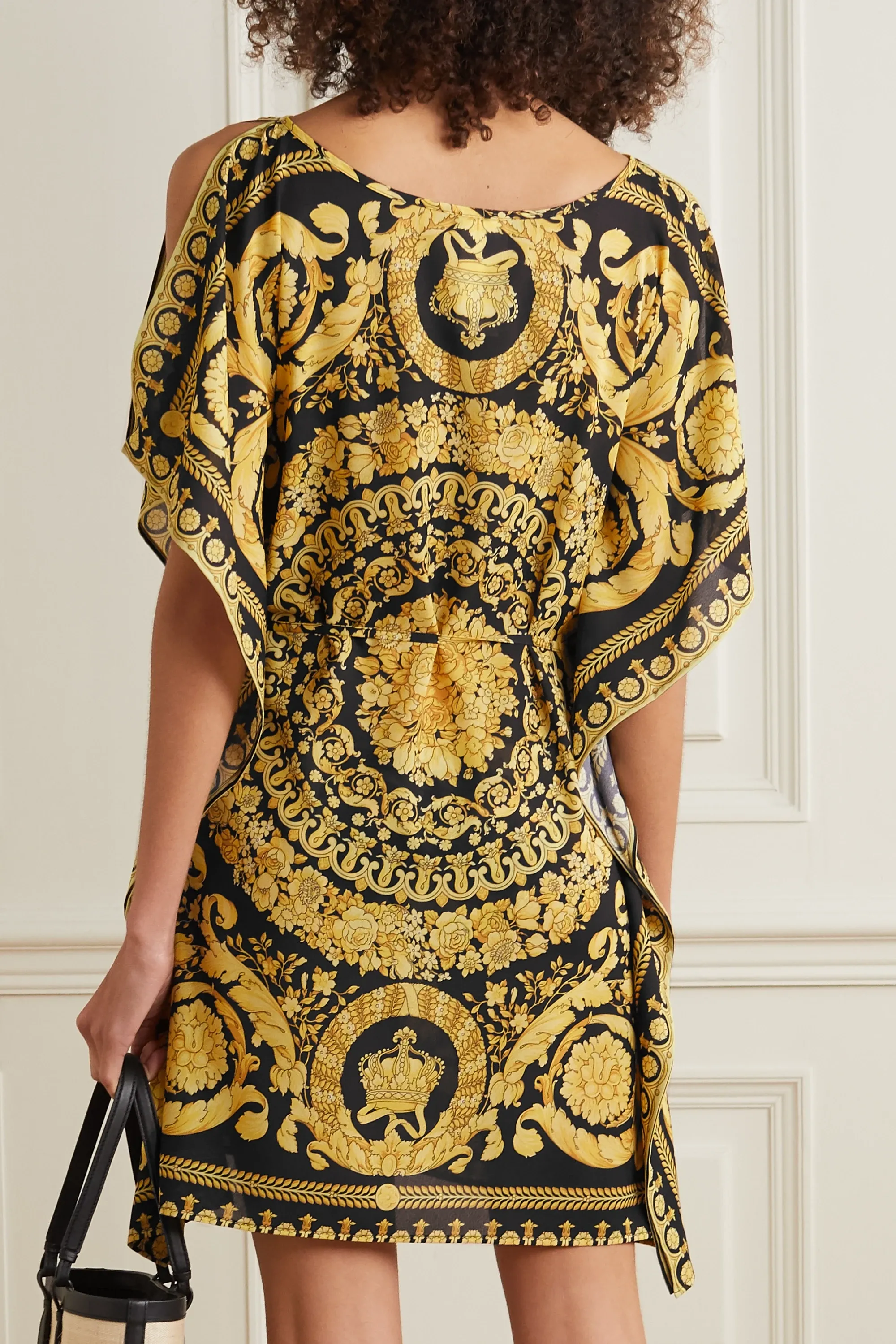 Women's French Moss Printed Occasion Wear Short Kaftan