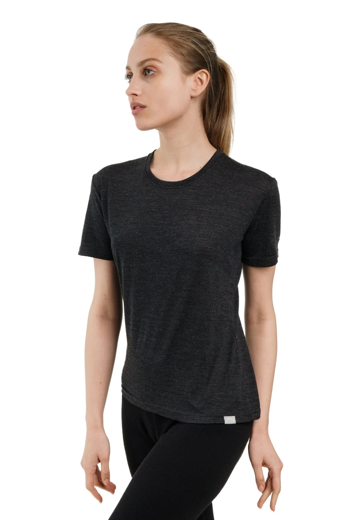 Women's Merino T-shirt 165 Ebony Gray | Crewneck