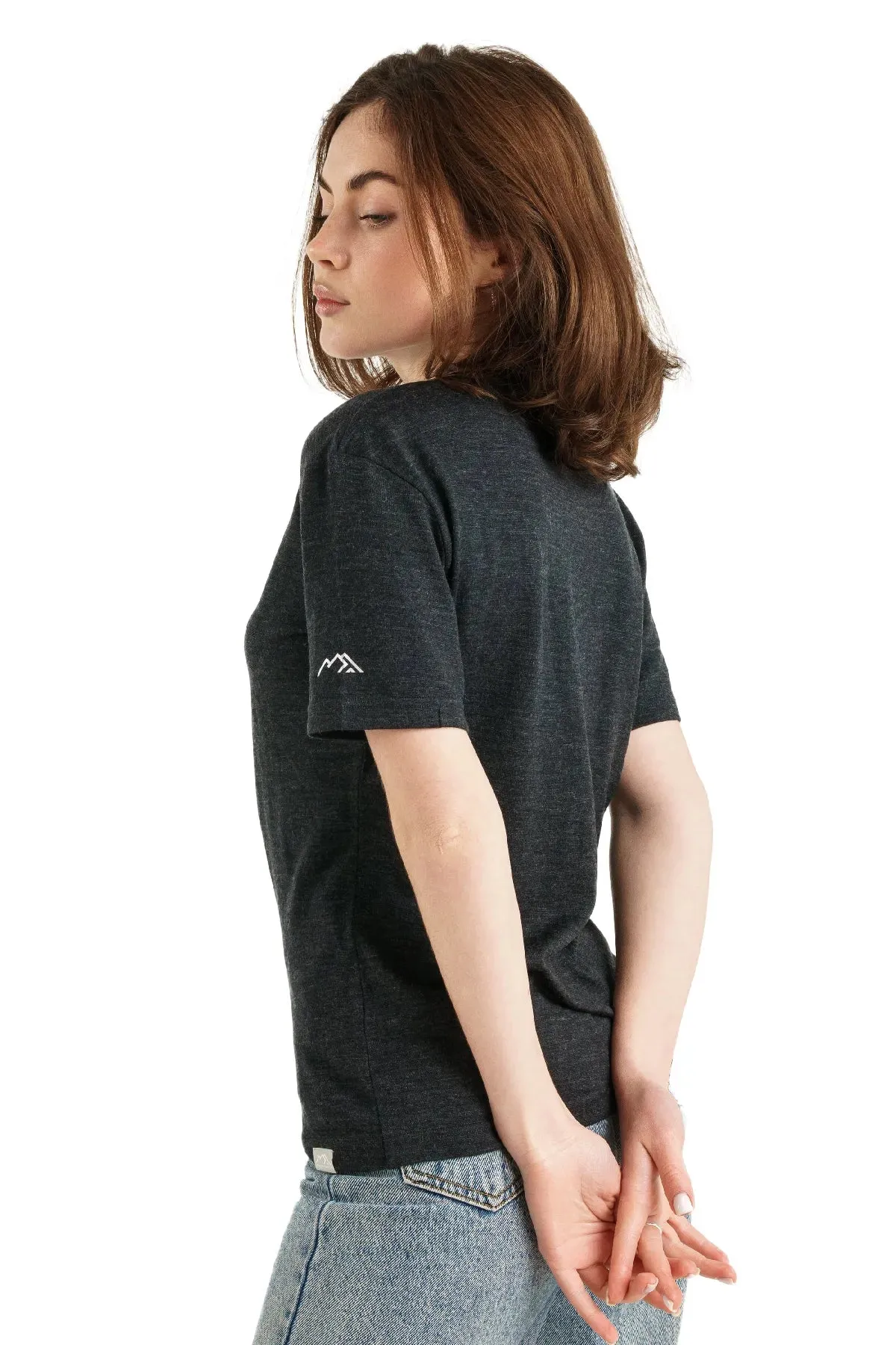 Women's Merino T-shirt 165 Ebony Gray | V-Neck