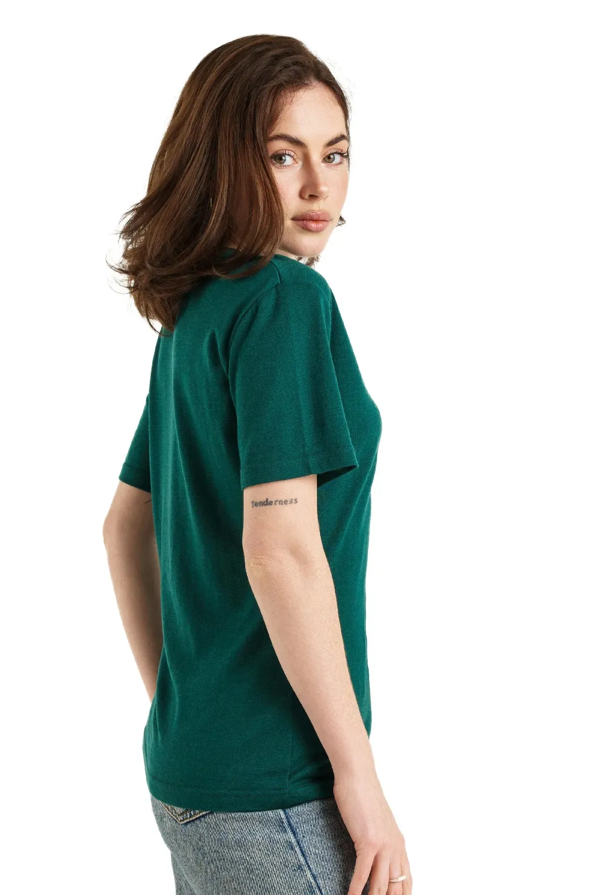 Women's Merino T-shirt 165 Forest Green | Crewneck ( socks)